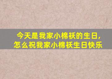 今天是我家小棉袄的生日,怎么祝我家小棉袄生日快乐