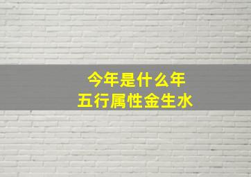 今年是什么年五行属性金生水