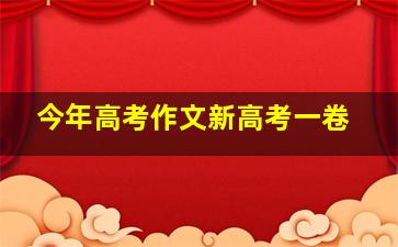 今年高考作文新高考一卷