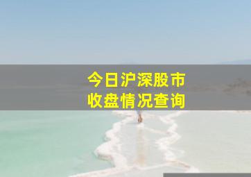 今日沪深股市收盘情况查询