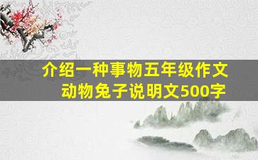 介绍一种事物五年级作文动物兔子说明文500字