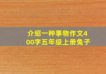 介绍一种事物作文400字五年级上册兔子