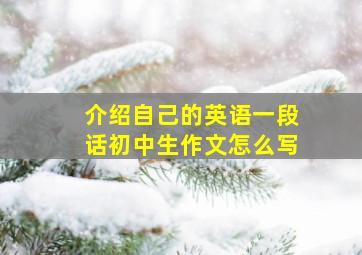 介绍自己的英语一段话初中生作文怎么写