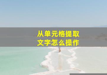 从单元格提取文字怎么操作