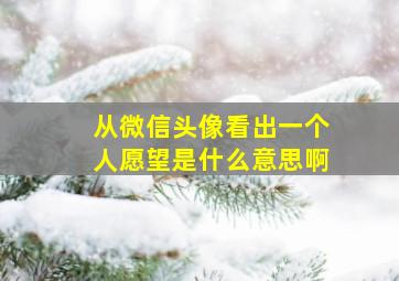 从微信头像看出一个人愿望是什么意思啊