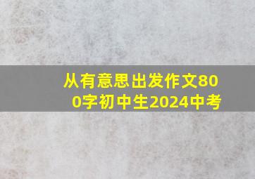 从有意思出发作文800字初中生2024中考