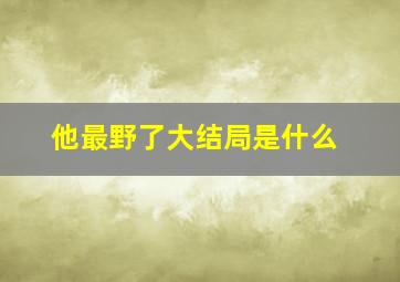 他最野了大结局是什么