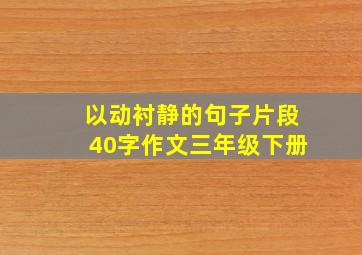 以动衬静的句子片段40字作文三年级下册