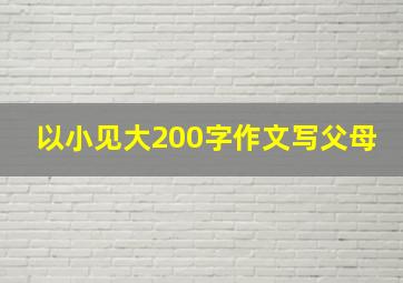 以小见大200字作文写父母