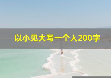 以小见大写一个人200字