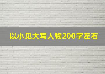 以小见大写人物200字左右