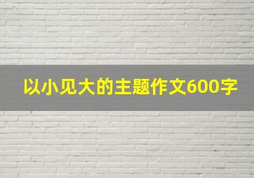 以小见大的主题作文600字