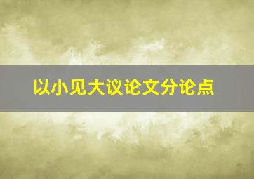 以小见大议论文分论点