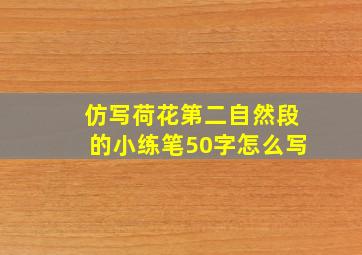 仿写荷花第二自然段的小练笔50字怎么写