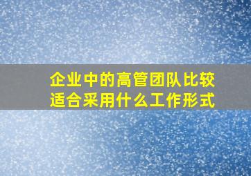 企业中的高管团队比较适合采用什么工作形式