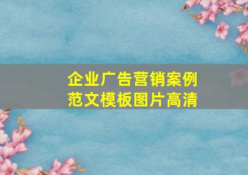 企业广告营销案例范文模板图片高清