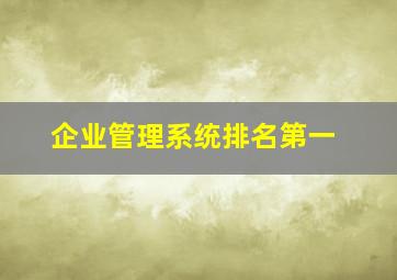 企业管理系统排名第一