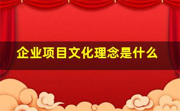 企业项目文化理念是什么