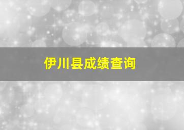 伊川县成绩查询