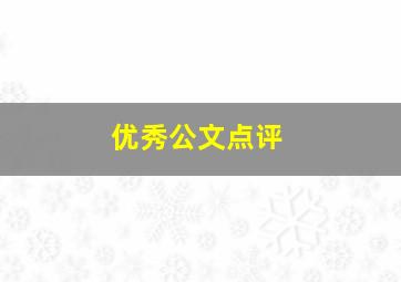 优秀公文点评