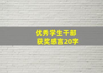 优秀学生干部获奖感言20字