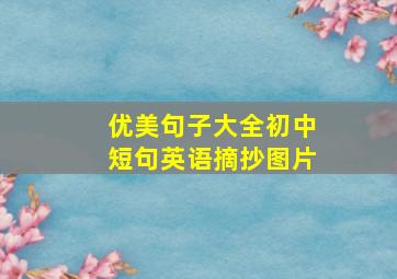 优美句子大全初中短句英语摘抄图片