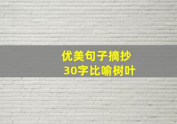 优美句子摘抄30字比喻树叶