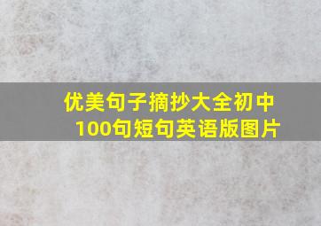 优美句子摘抄大全初中100句短句英语版图片