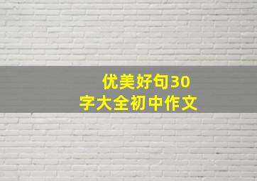 优美好句30字大全初中作文