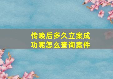 传唤后多久立案成功呢怎么查询案件