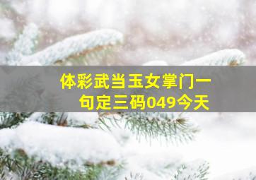 体彩武当玉女掌门一句定三码049今天