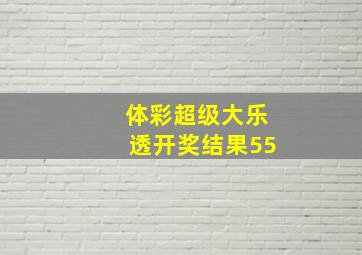 体彩超级大乐透开奖结果55