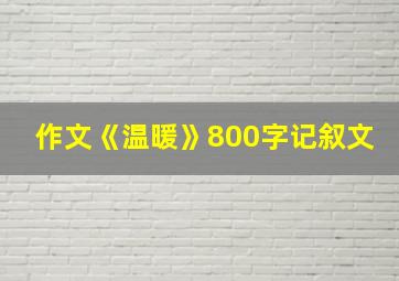 作文《温暖》800字记叙文