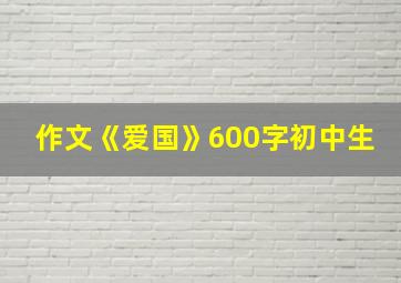 作文《爱国》600字初中生