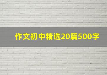 作文初中精选20篇500字