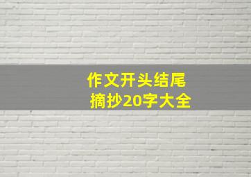 作文开头结尾摘抄20字大全