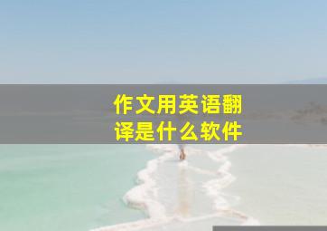 作文用英语翻译是什么软件