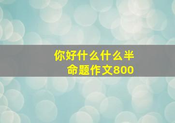 你好什么什么半命题作文800