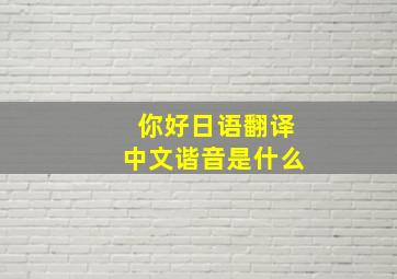 你好日语翻译中文谐音是什么