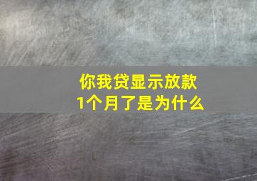 你我贷显示放款1个月了是为什么