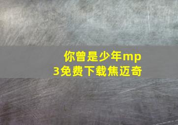 你曾是少年mp3免费下载焦迈奇