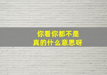 你看你都不是真的什么意思呀