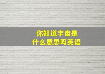 你知道宇宙是什么意思吗英语