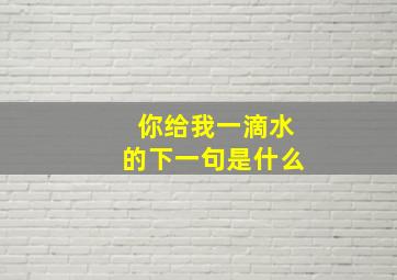 你给我一滴水的下一句是什么