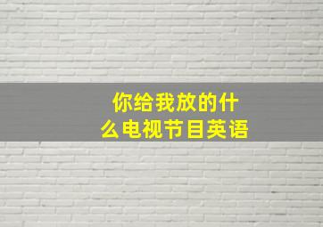 你给我放的什么电视节目英语