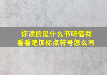 你读的是什么书呀借我看看吧加标点符号怎么写