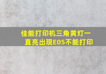 佳能打印机三角黄灯一直亮出现E05不能打印