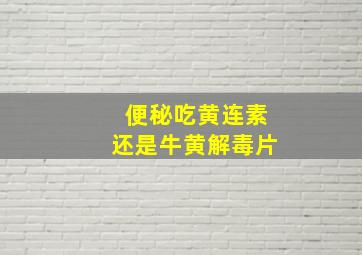 便秘吃黄连素还是牛黄解毒片