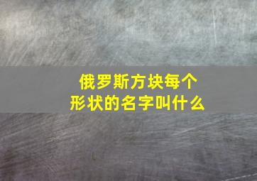 俄罗斯方块每个形状的名字叫什么