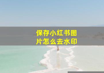 保存小红书图片怎么去水印